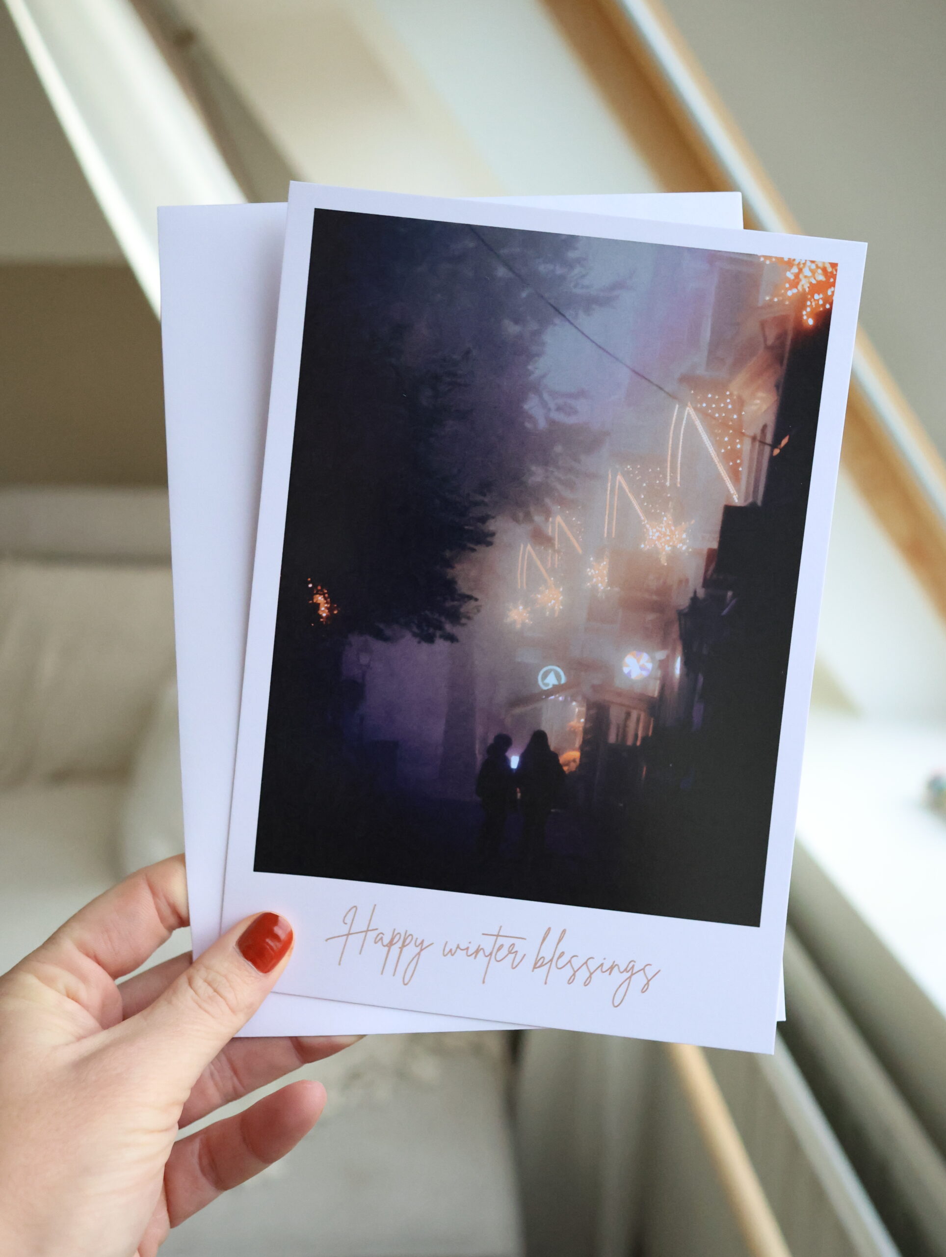 Kerstkaarten, met tekst • Magisch Hoorn (set van 9) - Afbeelding 3