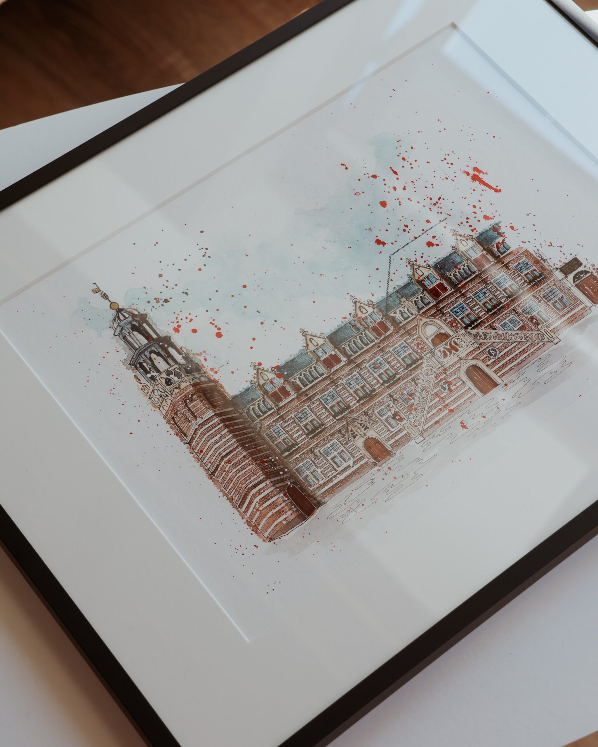 Stadhuis, Alkmaar - ingelijst - 1 - Jessie Vermeer Art