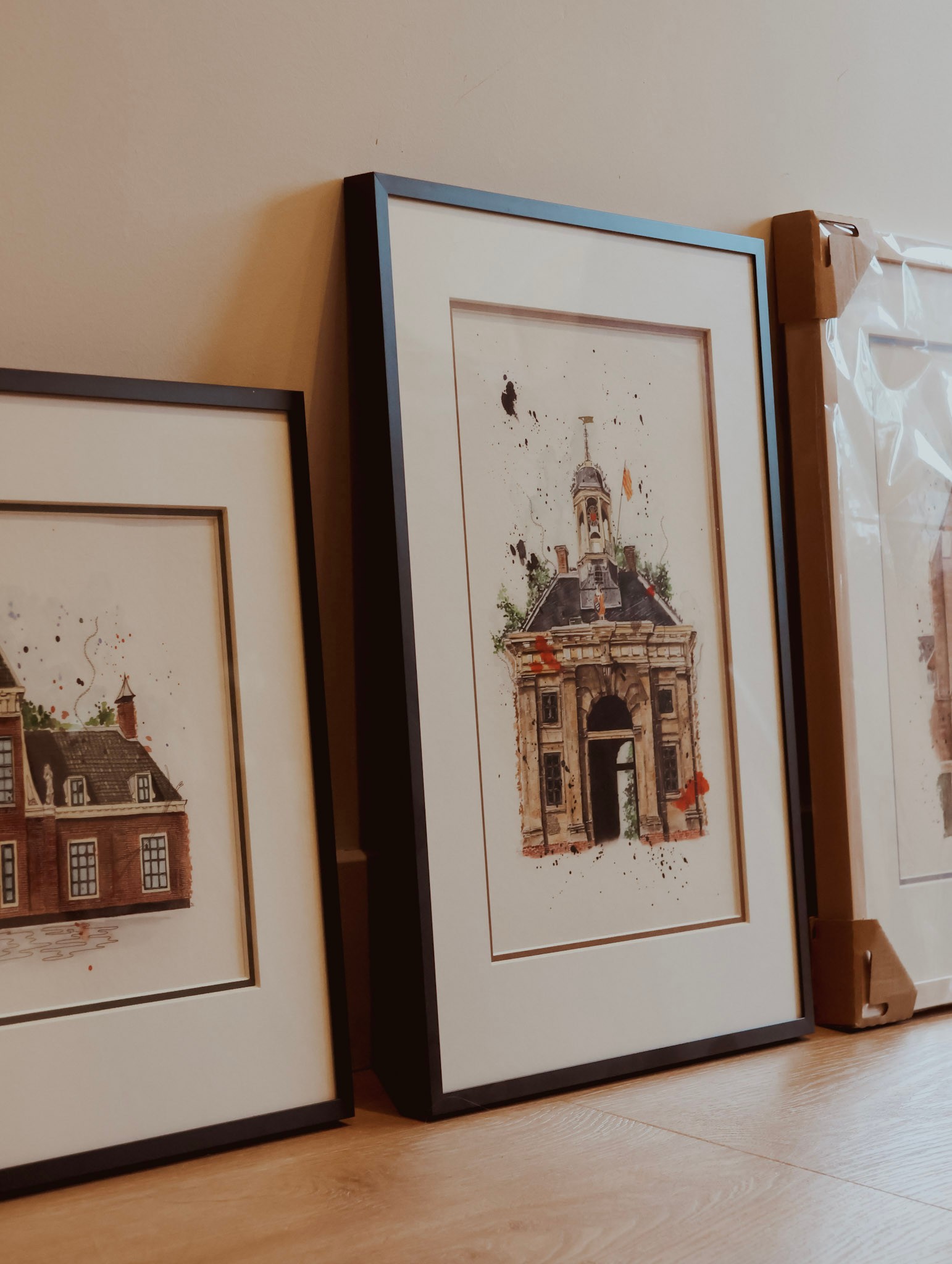 Koepoort, Enkhuizen - ingelijst met dubbele passe-partout - Jessie Vermeer Art